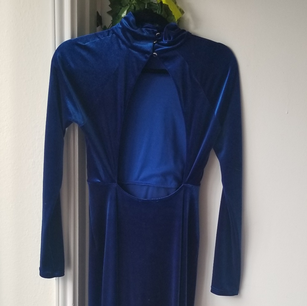 Sold Nastygal Velour Gown backless Xs - Picture 4 of 4